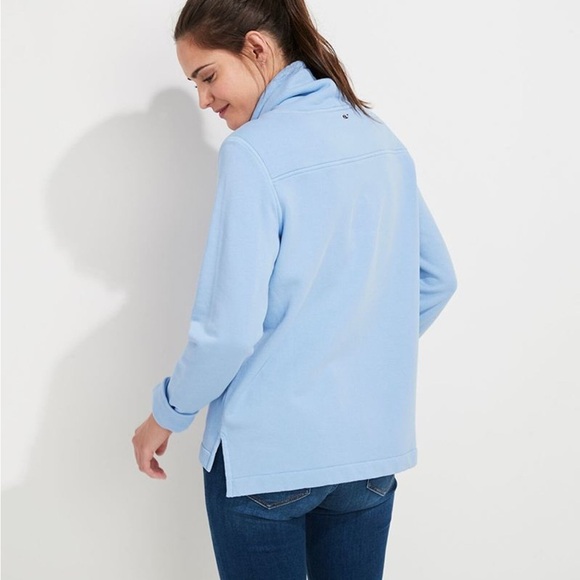 Vineyard Vines Garment-Dyed Relaxed Funnel Neck Shep Shirt Hydrangea Blue Size S - Picture 1 of 2